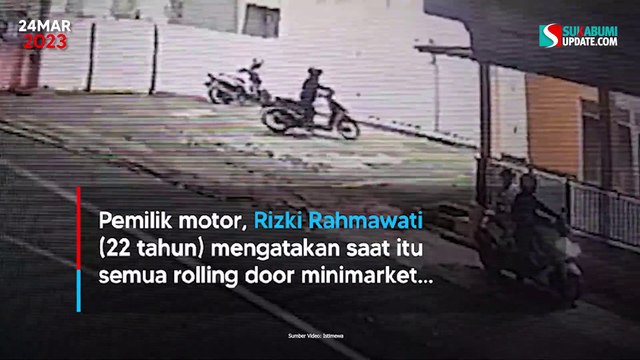 Terekam CCTV, Aksi Curanmor Milik Pegawai Minimarket di Cicurug Sukabumi