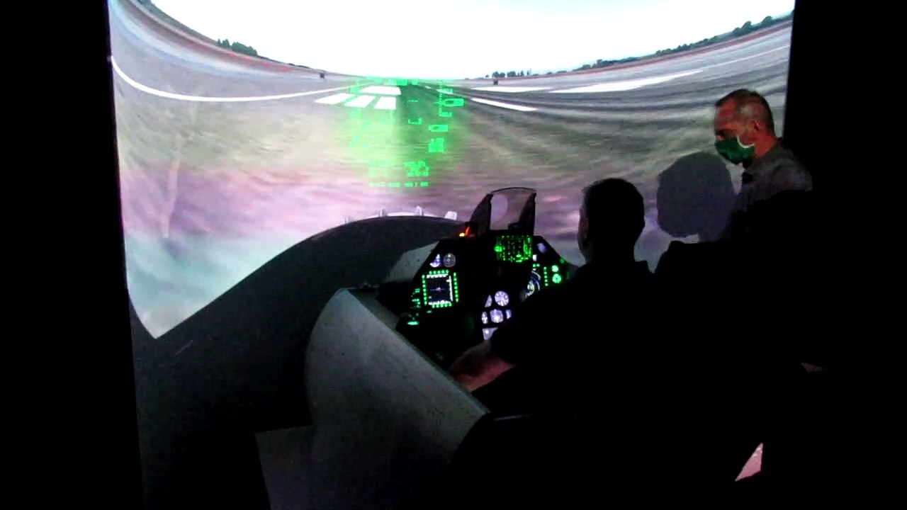 Pilot Center. training with F-16 Flight simulator
