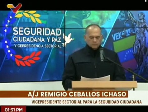 Vicepdte Sect. Remigio Ceballos anunció la captura de 36 delincuentes en operativo policial en Irapa