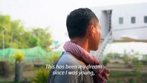 Cambodian man lands 'airplane house' in rice field