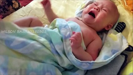 BABY Crying Like a Grown Man! 4 Month Old Funny Chubby Baby