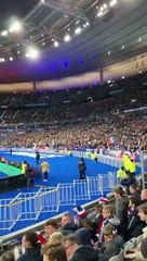 Netherlands Spectators at the Stade de France are chanting "Macron, go away!" during the match between France and the Netherlands.