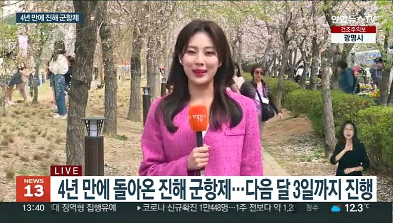 4년 만에 열리는 진해 군항제…36만 그루 벚꽃 향연