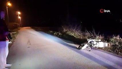 Metrelerce sürüklenen motosikletin sürücüsü ağır yaralandı