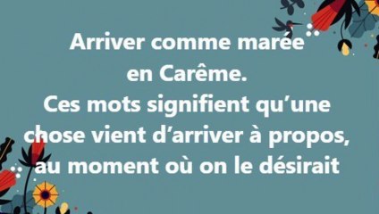 43) Arriver comme marée en Carême. Proverbe Français, expression populaire.