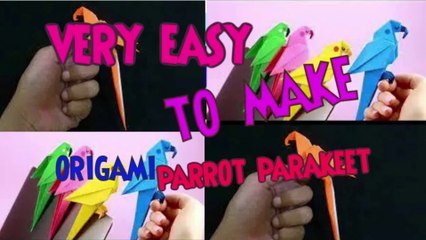 Very Easy to Make Paper parrot parakeet  Origami