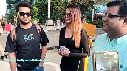 Actor Mohd Sharia, Producer Ashish Sharma, Director Dinesh Sudarshan Soi and Actress Mansi Yelane spotted at Mumbai Airport while coming back from the shoot of their upcoming music video.