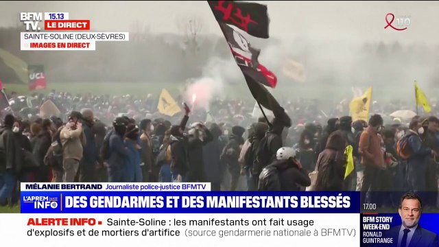 Sainte-Soline: plusieurs gendarmes, des manifestants et un photographe de presse blessés