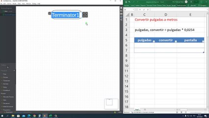 Diagrama de Flujo: Convertir pulgadas a metros