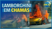Lamborghini de R$ 1,3 milhão pega fogo no Belvedere, em BH