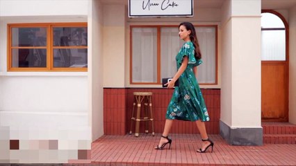 Bridesmay Casual Dresses Vintage Tea Dress Flared Sleeve