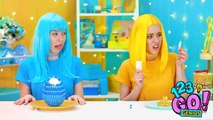 EATING ONLY ONE COLOR FOOD FOR 24h - PINK, BLUE, YELLOW! One Color Challenge by 123 GO! Genius