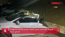 Yozgat’ta istinat duvarı çöktü, park halindeki 11 araç hasar gördü