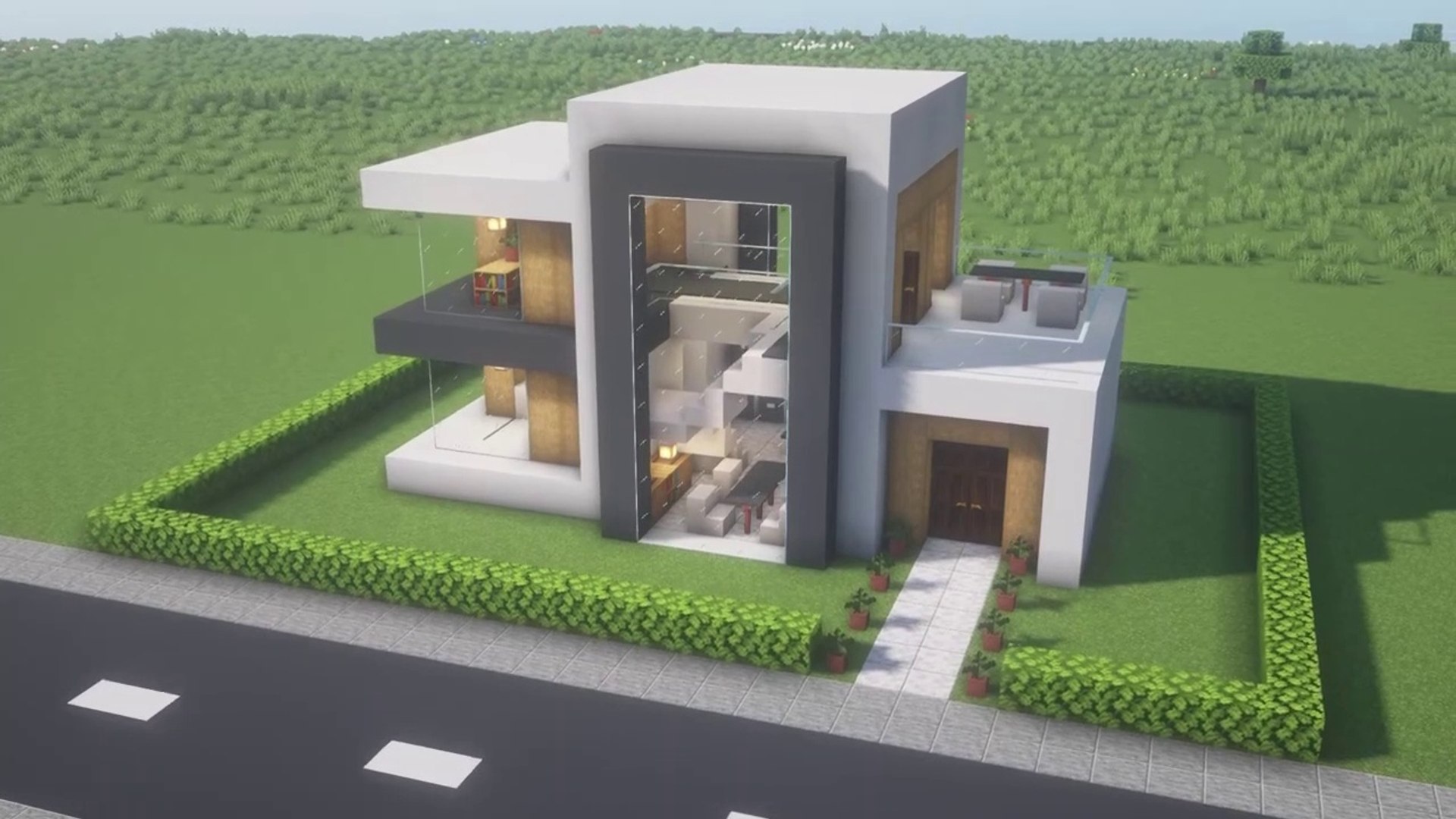 Compact and Pretty Modern House Minecraft Map