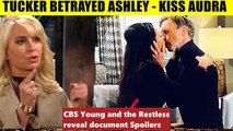 CBS Young And The Restless Spoilers Ashley sees Audra and Tucker kiss - angry at
