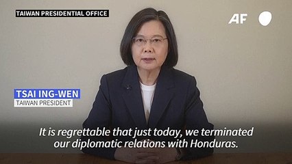 Taiwan president says cutting ties with Honduras is 'regrettable'