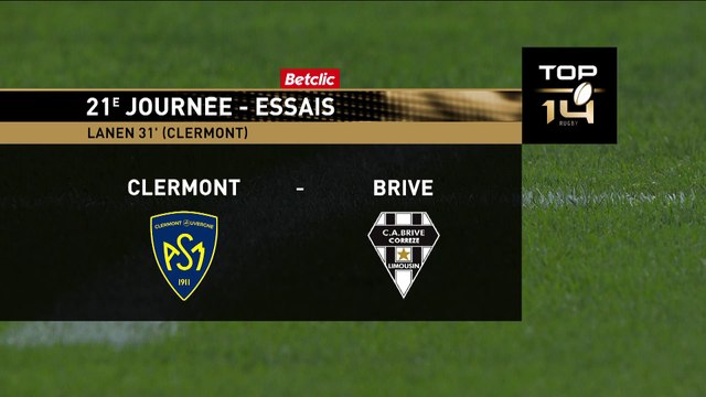 TOP 14 - Essai de Thibaud LANEN (ASM) - ASM Clermont - CA Brive - Saison 2022-2023