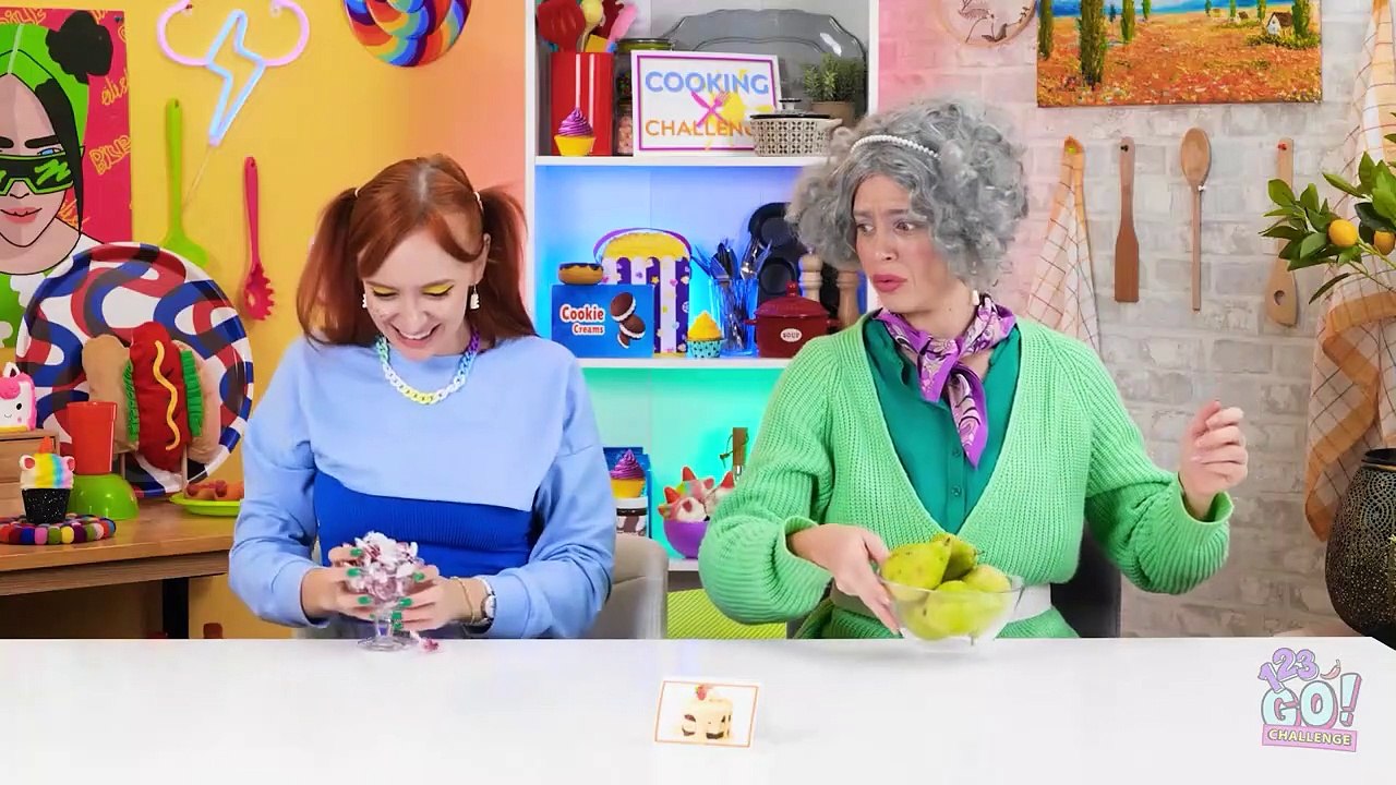 GRANMA VS ME COOKING CHALLENGE || Who's Better? Funny Kitchen Hacks by 123 GO! CHALLENGE