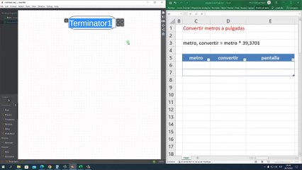 Diagrama de Flujo: Convertir metros a pulgadas