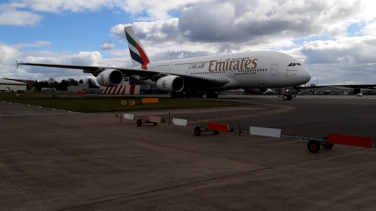 Glasgow Airport welcomes the Emirates Airbus A380