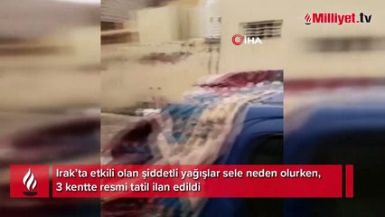 Irak'ta sel yağışı etkili oldu! 3 kentte resmi tatil ilan edildi