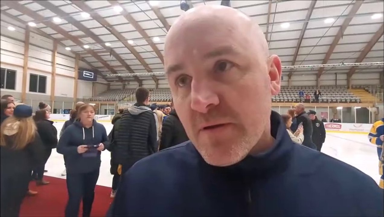 Leeds Knights coach Ryan Aldridge - NIHL National trophy celebrations