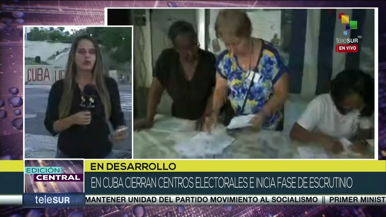 En Cuba prosigue el proceso de escrutinio de boletas tras cierre de los centros electorales