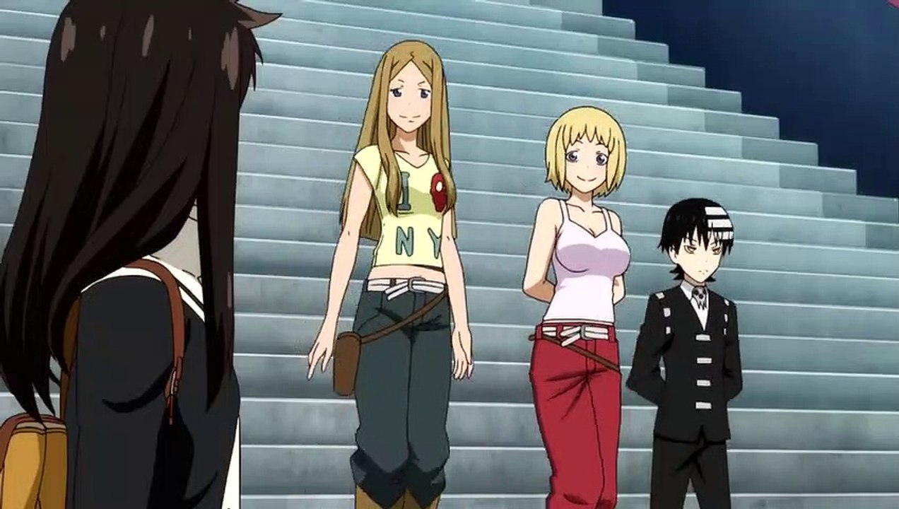 Soul Eater Not! - Death The Kid, Liz, and Patty (funny scene) (English Dub)