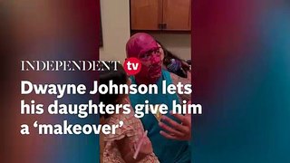Dwayne Johnson lets his daughter give him a 'makeover'