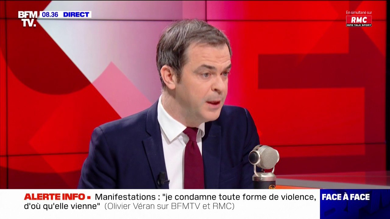 Olivier Véran, sur les violences lors des manifestations: "Je condamne toute forme de violence, d'où qu'elle vienne"