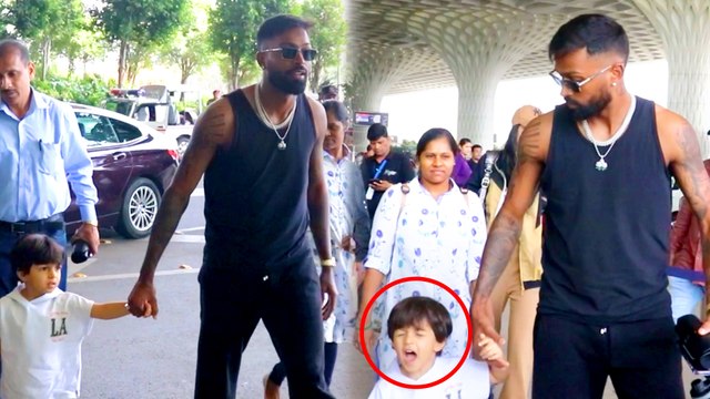 Hardik Pandya के बेटे ने पैपराजी को देख जताई नाराजगी