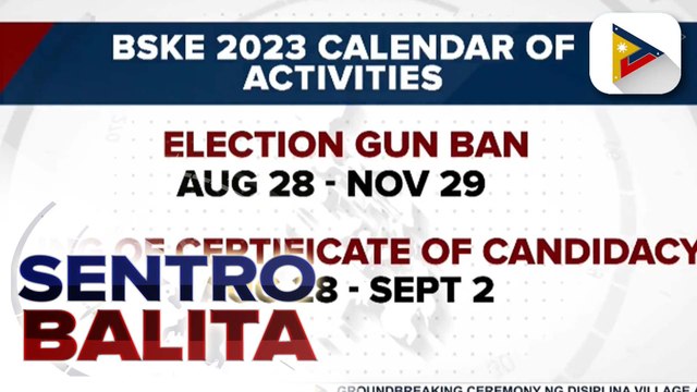 Final schedule ng election period, election gun ban para sa BSKE, inilabas ng Comelec