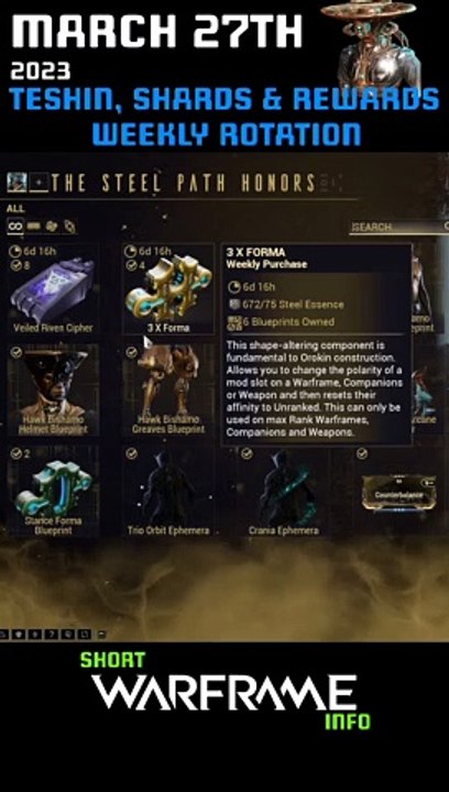 Warframe Weekly Reset 27 March 2023