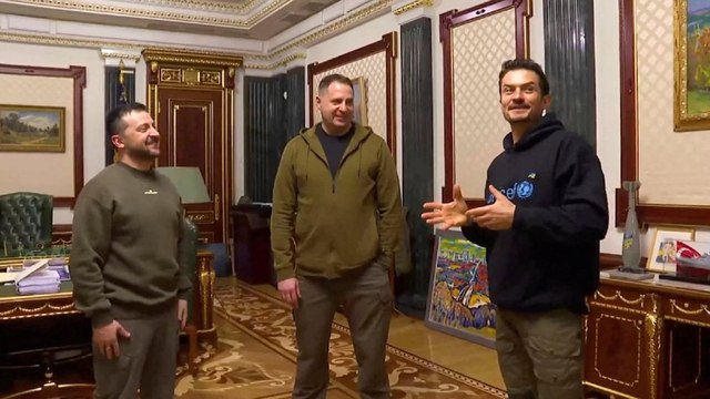 Ünlü oyuncu Orlando Bloom, Zelenskiy ile bir araya geldi