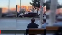 Başakşehir'de trafikte yumruk yumruğa kavga kamerada
