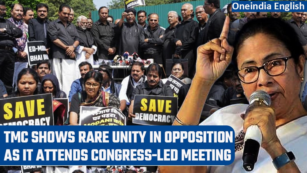 TMC members attend 'black protest' strategy meet post Rahul Gandhi’s disqualification |Oneindia News
