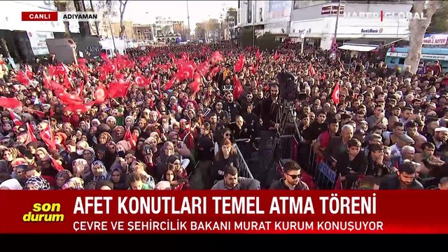 Bakan Kurum, Adıyaman'daki Afet Konutları Temel Atma Töreni'nde konuştu