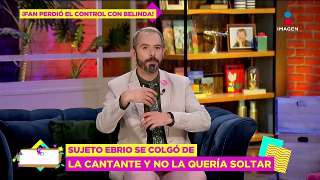 ¡Fan perdió el control con Belinda! Se colgó de ella y no la quería soltar
