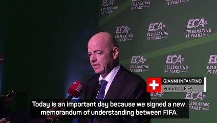 Football has 'stability' after FIFA agreement with European clubs - Infantino