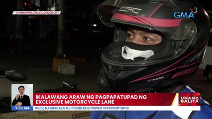 Ikalawang araw ng pagpapatupad ng exclusive motorcycle lane | UB