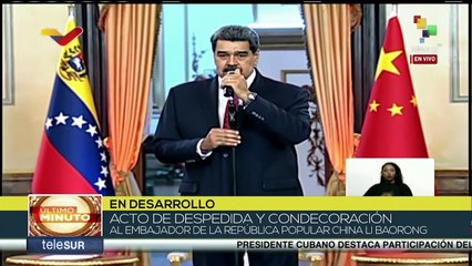 Pdte. Nicolás Maduro subraya el estatus de potencial mundial de la República Popular China