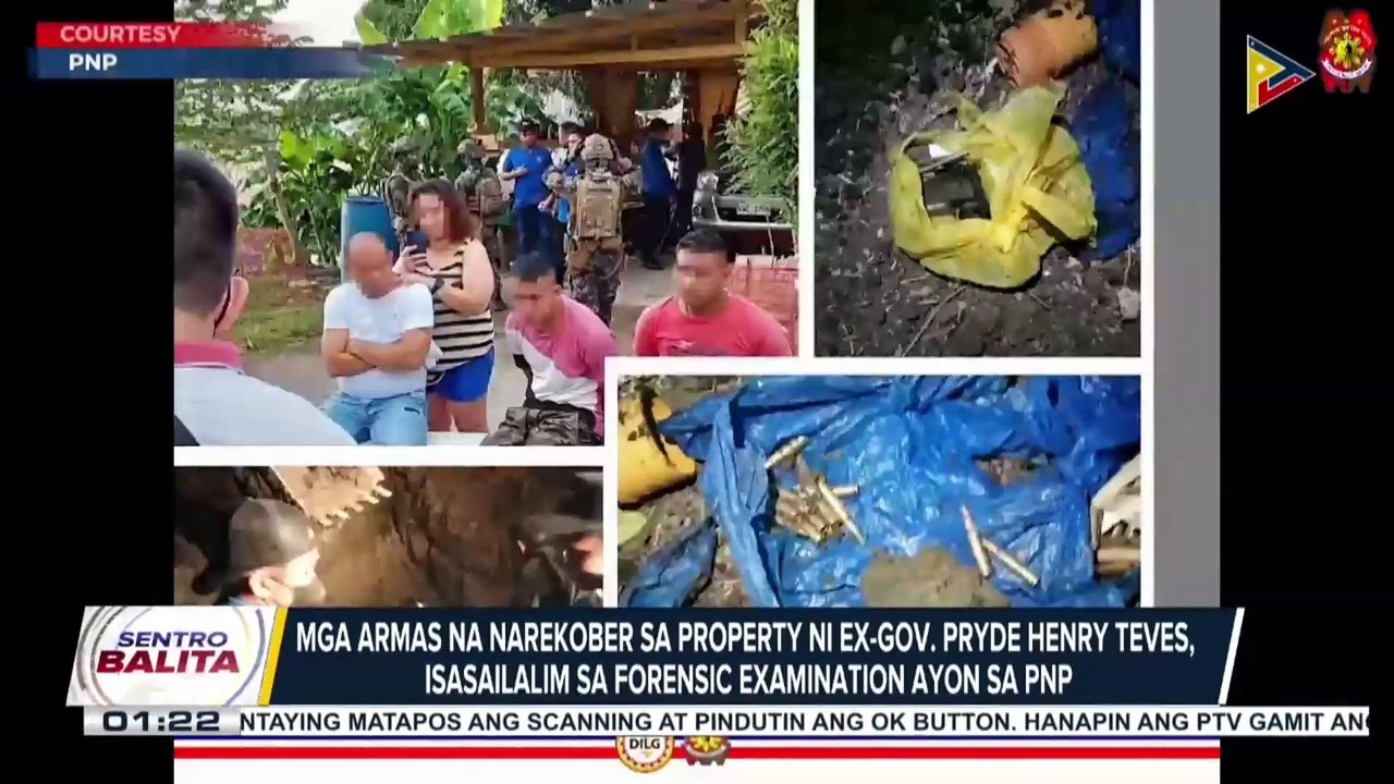 Mga armas na narekober sa property ni ex-Gov. Pryde Henry Teves, isasailalim sa forensic examination ayon sa PNP