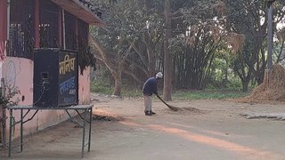 Temple Campus cleaning in Rural India