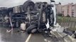 Yol bakım aracına çarpan kamyonun sürücüsü öldü