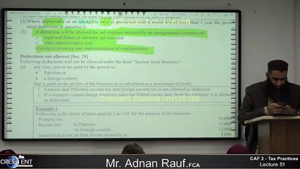 CAF-2 || Lecture 51 || Tax | sir Adnan Rauf | 2023