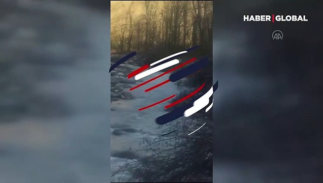 Yer: Karabük... Dereden geçerken cep telefonuyla görüntülendi!