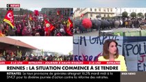 Retraites - Regardez les images de manifestants à Rennes qui se préparent à affronter les forces de l’ordre en se camouflant derrière des parapluies pour ne pas être identifiés - VIDEO