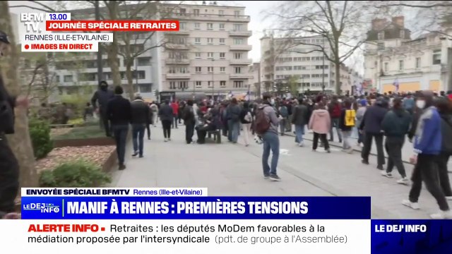 Rennes: quelques tensions en marge du cortège contre la réforme des retraites