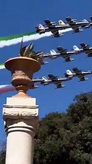 Lo spettacolo delle frecce tricolore sulla capitale