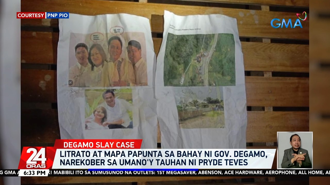 Litrato at mapa papunta sa bahay ni Gov. Degamo, narekober sa umano'y tauhan ni Pryde Teves | 24 Oras